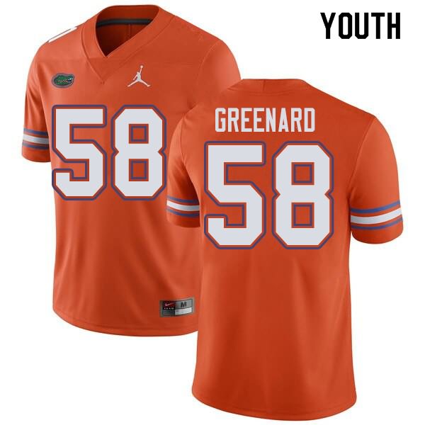 Youth NCAA Florida Gators Jonathan Greenard #58 Stitched Authentic Jordan Brand Orange College Football Jersey RLZ0865CG